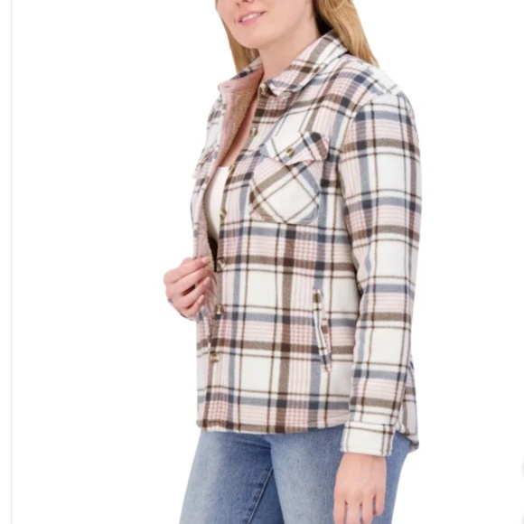 🎈SALE Sage Ladies' Plush Shirt Jacket Shacket Plush Soft Sherpa Lined XS - Picture 2 of 5